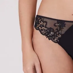 SIMONE PERELE SAGA NOIR STRING 15C700 -Soutien Gorge Soldes perele saga shorty 6