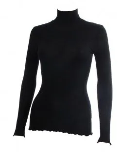 Pull Col Cheminée Laine & Soie Oscalito 3429 (Noir) -Soutien Gorge Soldes pull col cheminee laine soie oscalito 3429 noir 3