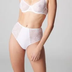 Simone Perele Opaline Blanc Culotte Taille Haute 1B2770.011