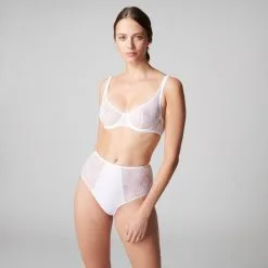 Simone Perele Opaline Blanc Culotte Taille Haute 1B2770.011 -Soutien Gorge Soldes simone perele opaline blanc culotte taille haute 1b2770011 3