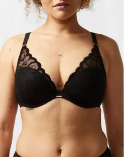 Soutien-gorge Coque Plunge Chantelle Fleurs (Noir)