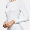 T-shirt Col Rond Montant Manches Longues Impetus (Blanc) -Soutien Gorge Soldes t shirt col rond montant manches longues impetus blanc