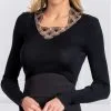Top Manches Longues Moretta (Noir) -Soutien Gorge Soldes top manches longues moretta noir